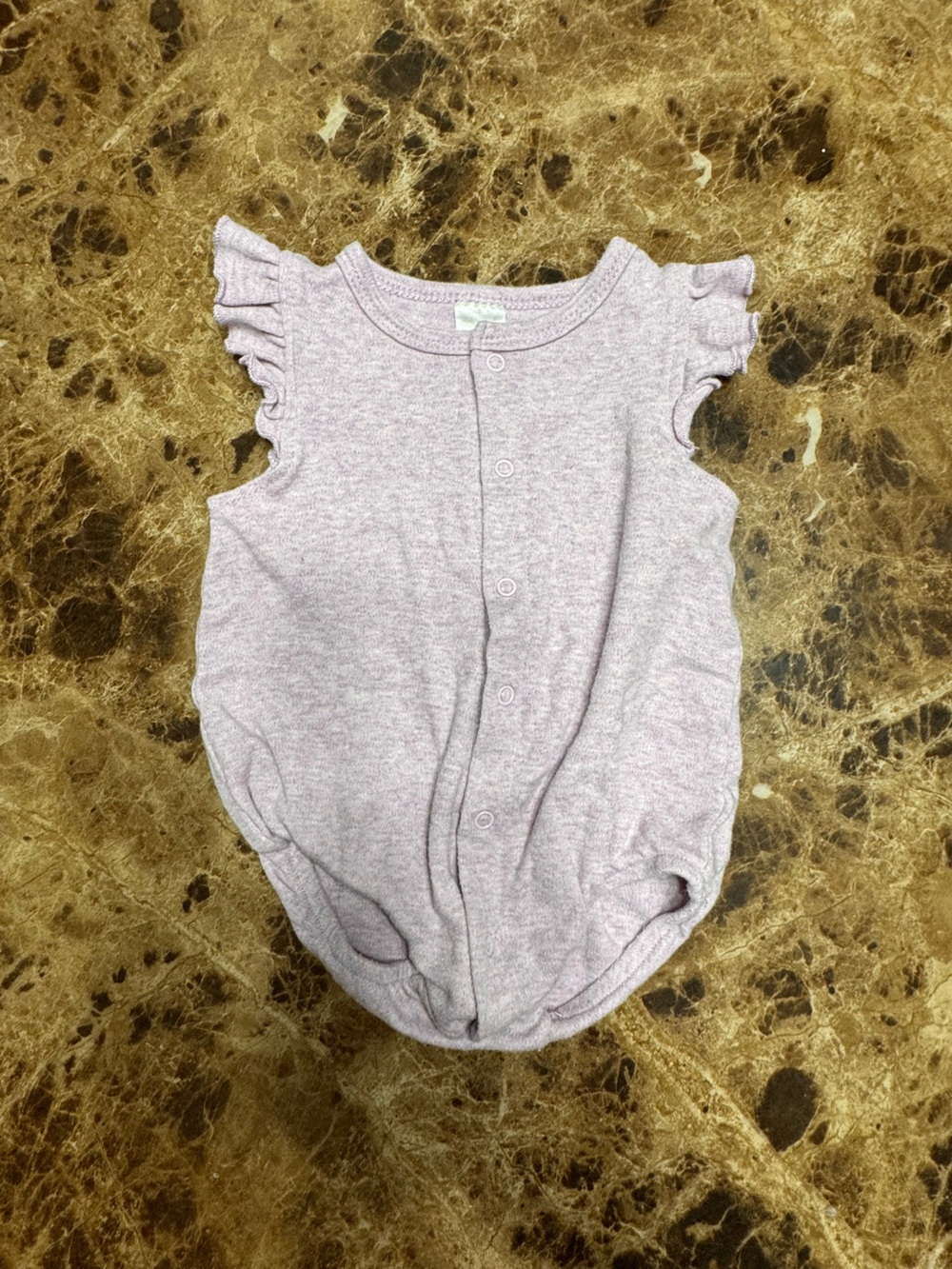 Purple Ruffle-Sleeve One-Piece Bodysuit for Babies